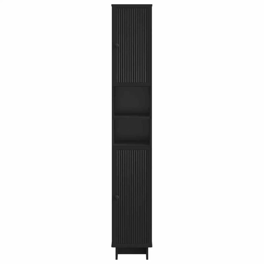 Armadio da Bagno con Ripiano Aperto EDE Nero 30 x 31 x 190 cm 895936