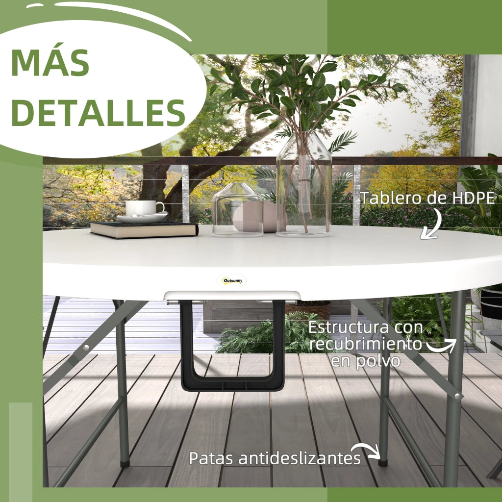 Tavolino da giardino pieghevole ¨C zephmum ¨C bianco ?122x73 cm