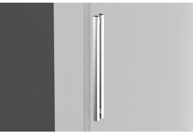 Box doccia angolare 90x120 cm con ante scorrevoli in cristallo temperato 8 mm H 200 cm CLARA Cromato
