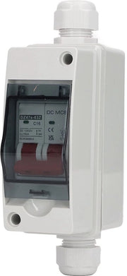 Interruttore di Corrente AC 16A 1000V IP65 - Scatola MCB - Nastro di Isolamento - Anello in Gomma - Morsetto di Collegamento - Dispositivo di Protezione Contro Surdi