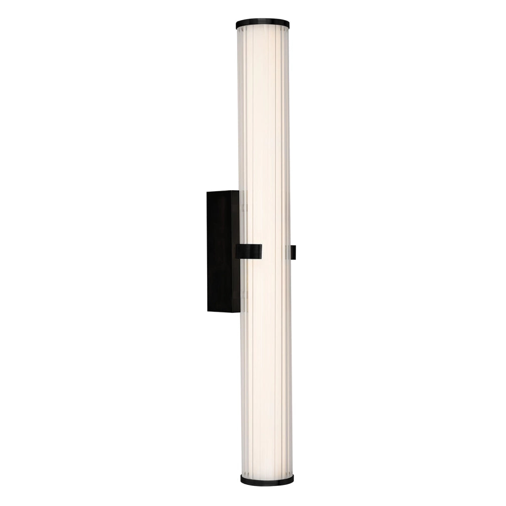 Applique Moderna Morsetto Acciaio Nero Vetro Bianco Led 23W 3000K