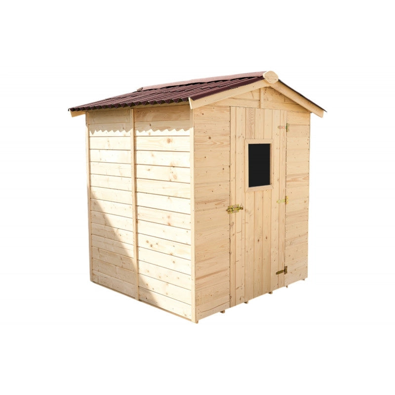 Casetta in legno da giardino con lucernario – 160x160 cm – pannelli 16 mm, tetto bitumato e pavimento – ED1616.01 Foresta