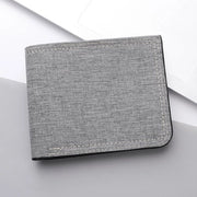 Portafoglio in tessuto con chiusura rapida e clip per soldi, grigio, 11 x 10 x 1,1 cm