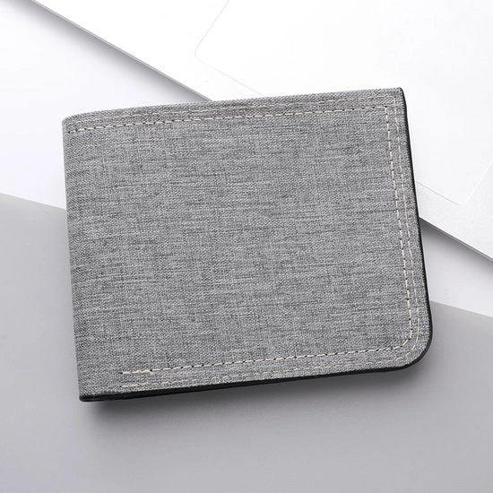 Portafoglio in tessuto con chiusura rapida e clip per soldi, grigio, 11 x 10 x 1,1 cm