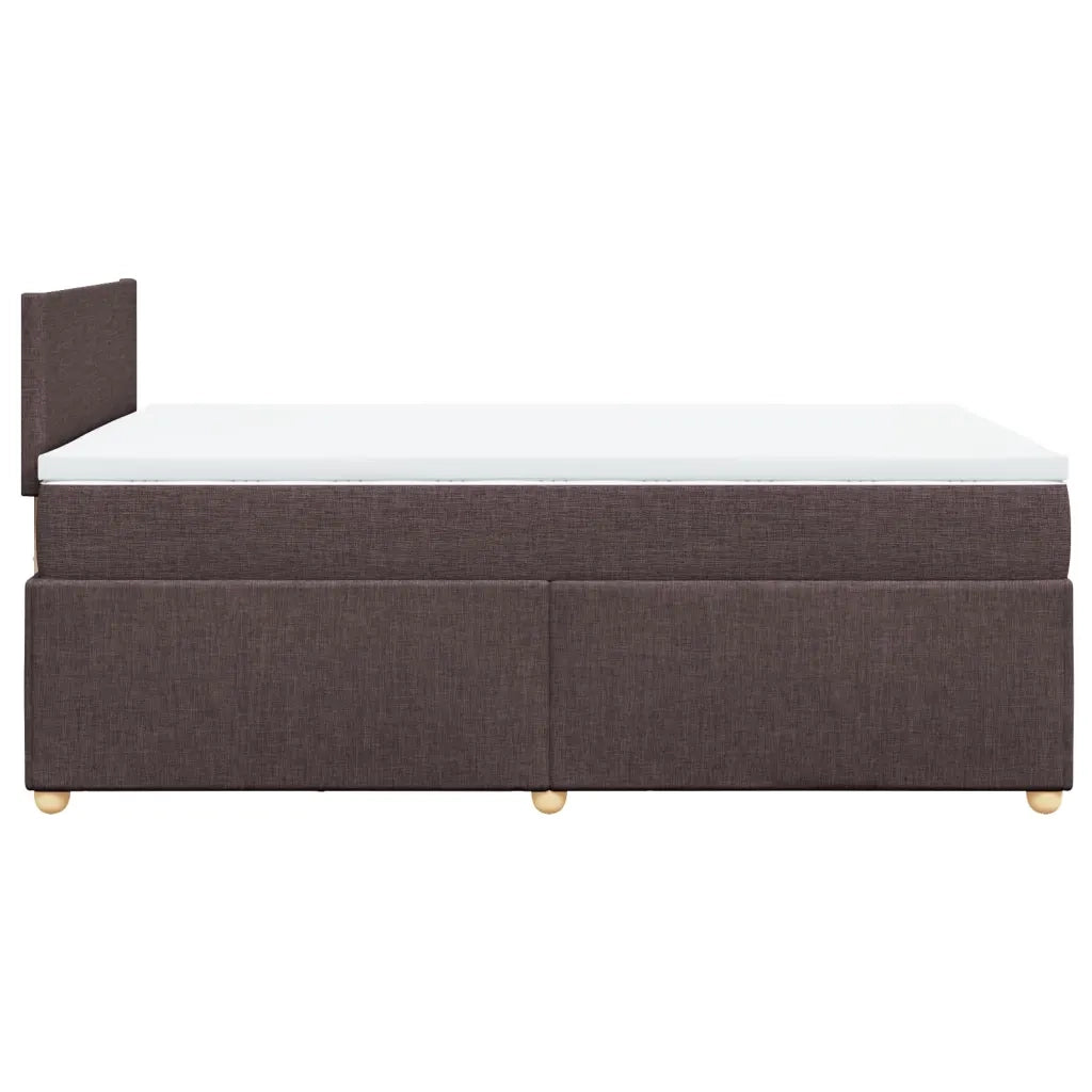 Giroletto a Molle con Materasso Marrone Scuro 120x200cm Tessuto