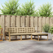 Set di divani da esterno con cuscino 4 pcs Bianco e Beige