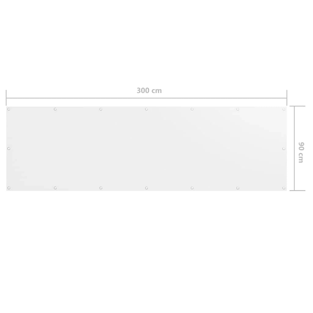 Paravento per balcone 90 x 300 cm tessuto oxford bianco 02_0010057
