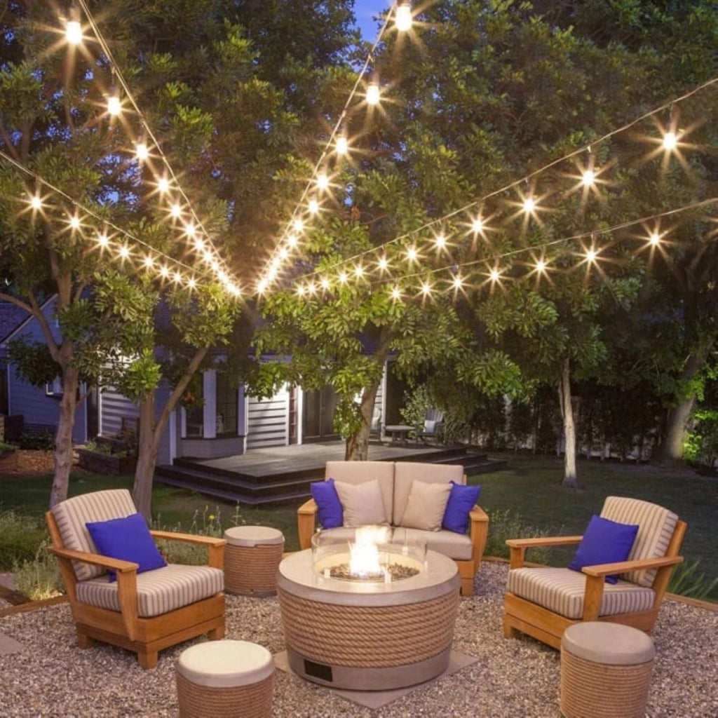 Sistema di illuminazione da esterno a LED 12 prese E27, cavo da 6 m, 220 V IP44