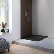Piatto doccia 80x80 cm in marmoresina nero effetto pietra | Paros