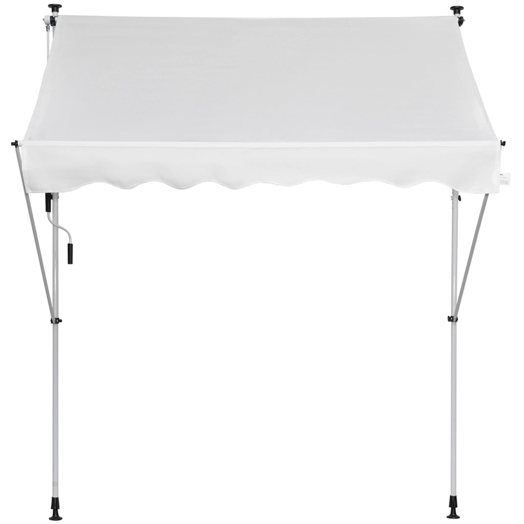 Telo da Sole Manuale Retrattile ¨C zephmum ¨C Bianco 200x150x170-280 cm