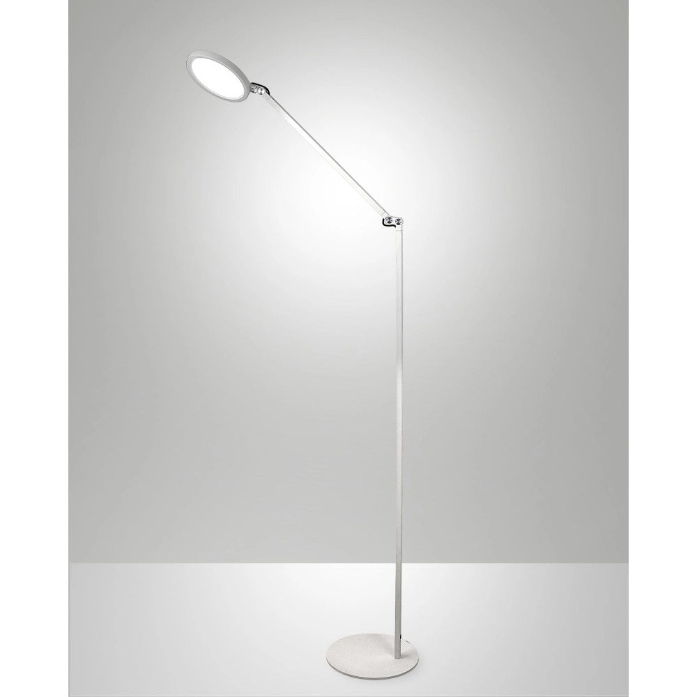 Regina - Piantana a Led Bianca orientabile in metallo H.135 cm Fabas Luce - Luce led 9W integrata CCT (3000K 4000K 5000K 6000K)