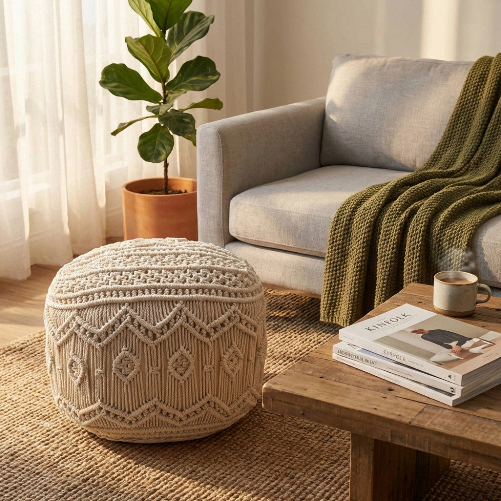 POUF MARRONE IN COTONE MILAS