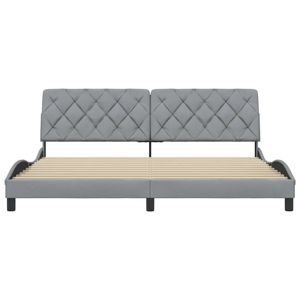 vidaXL Giroletto senza Materasso Grigio Chiaro 200x200 cm Tessuto