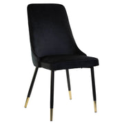 Sedia SAINT TROPEZ con Struttura in Metallo Nero e Oro Seduta Imbottita in Velluto, Poltroncina di Des 1 X S.TROPEZ NERO