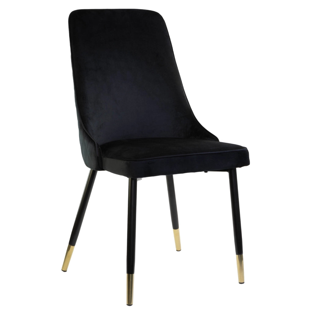 Sedia SAINT TROPEZ con Struttura in Metallo Nero e Oro Seduta Imbottita in Velluto, Poltroncina di Des 1 X S.TROPEZ NERO