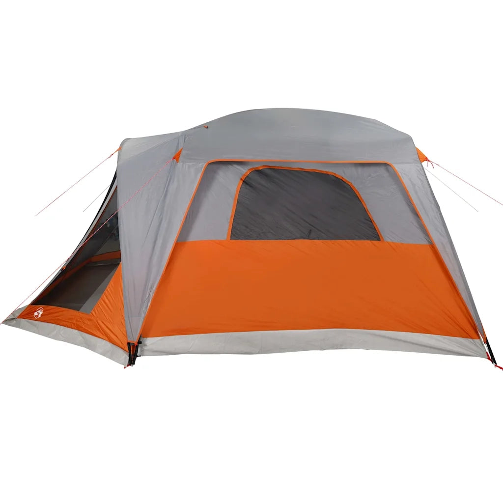 Tenda da Famiglia con Portico per 6 Persone-Tenda da campeggio Grigio e Arancione 376733