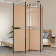 Divisorio Ambienti | Divider per stanze | Paravento a 4 Pannelli Beige 200 x 200 cm Tessuto