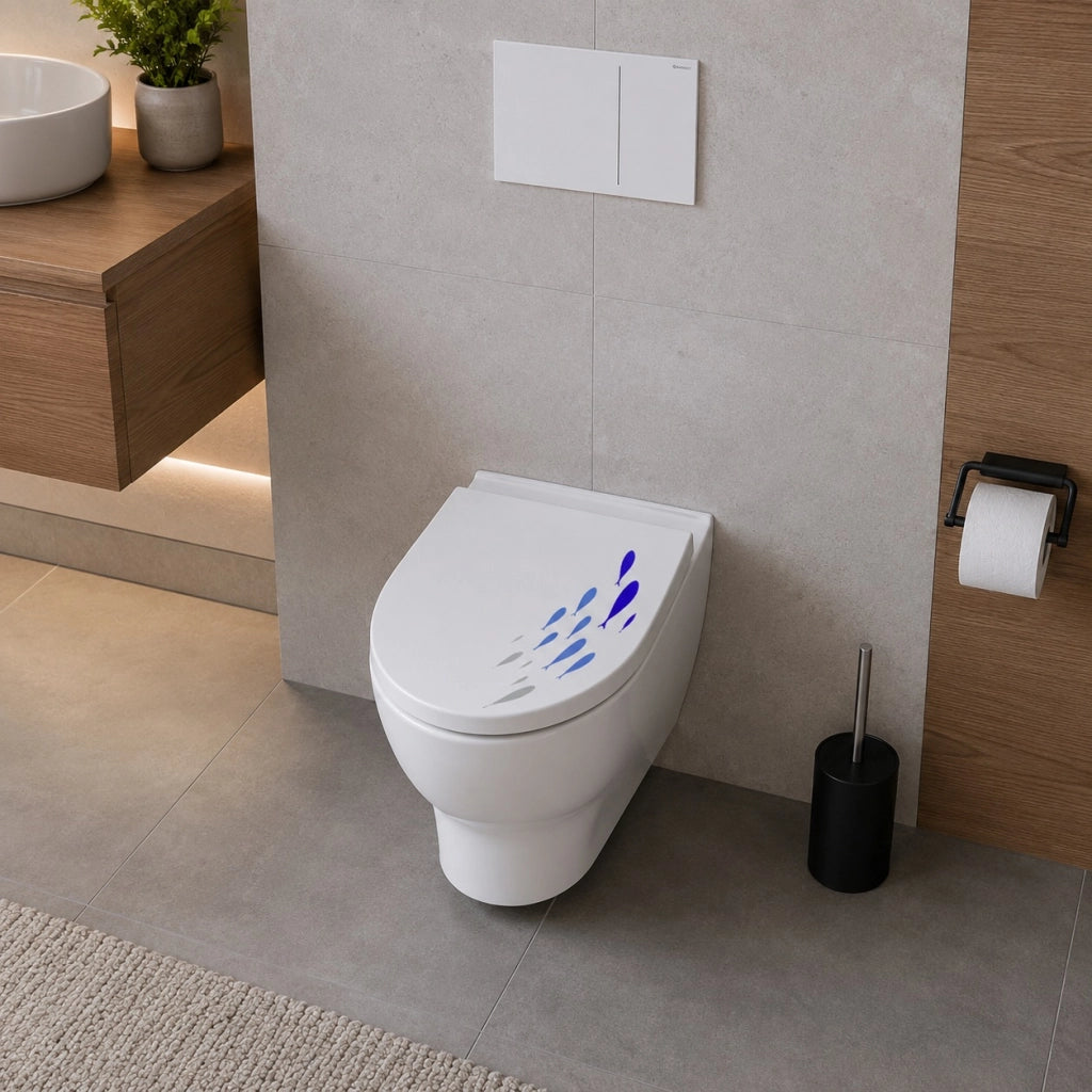Copriwater MDF Stampa Tema Marino Pesci Universale 43x38 cm 59125