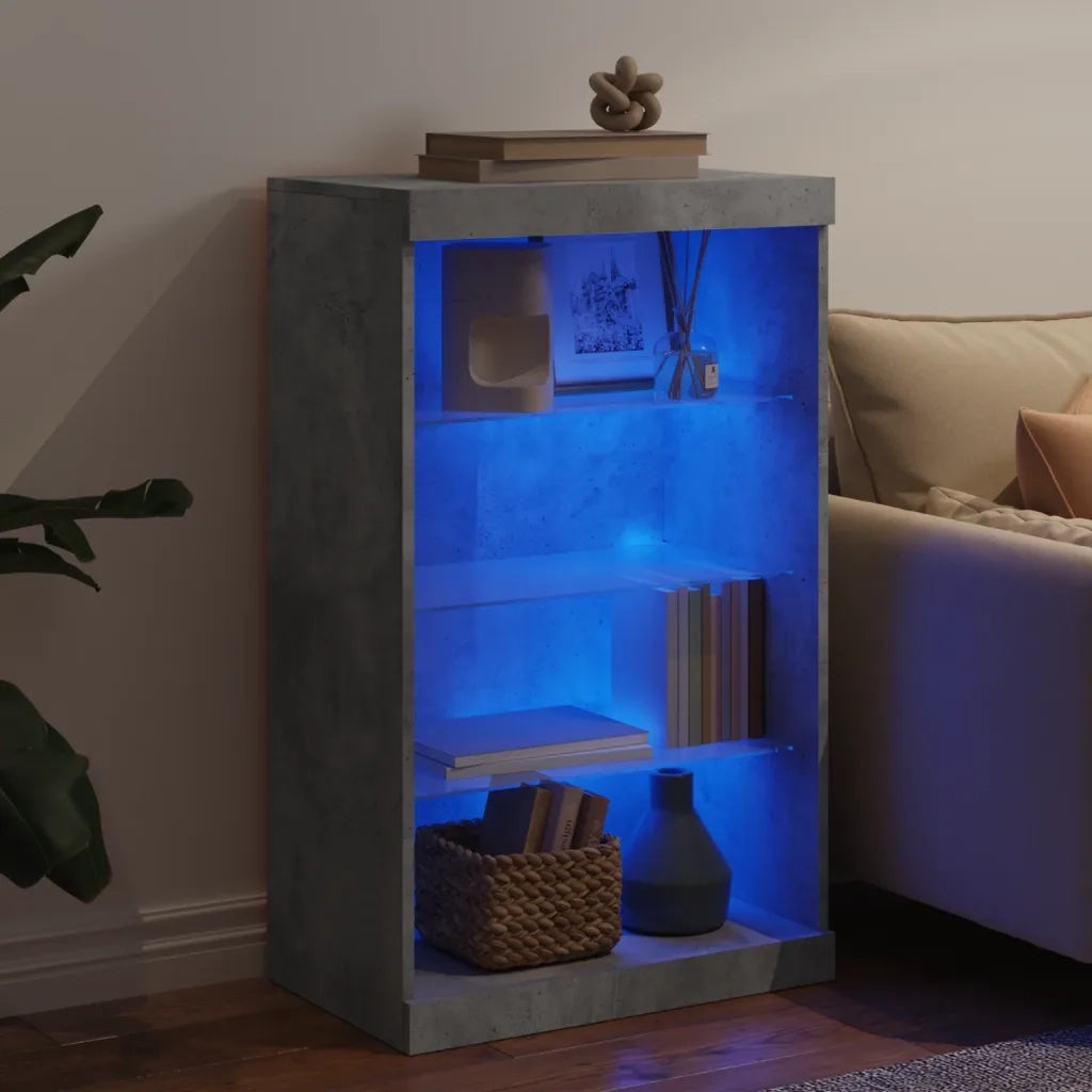 Credenza con Luci LED Grigio Cemento 60,5x37x100 cm 836710
