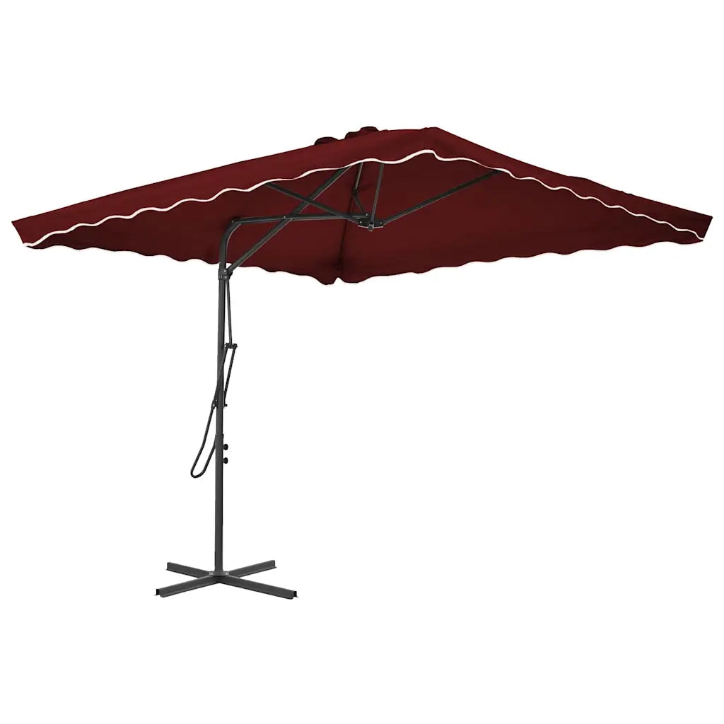 Ombrellone con Palo in Acciaio Rosso BordÃ² 250x250x230 cm
