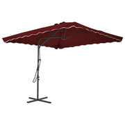 Ombrellone con Palo in Acciaio Rosso BordÃ² 250x250x230 cm