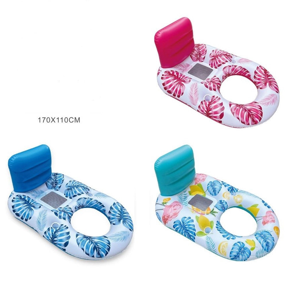 Trade Shop - Poltrona Lounge Gonfiabile Galleggiante Con Portabicchieri Piscina 170x110cm 628534 -