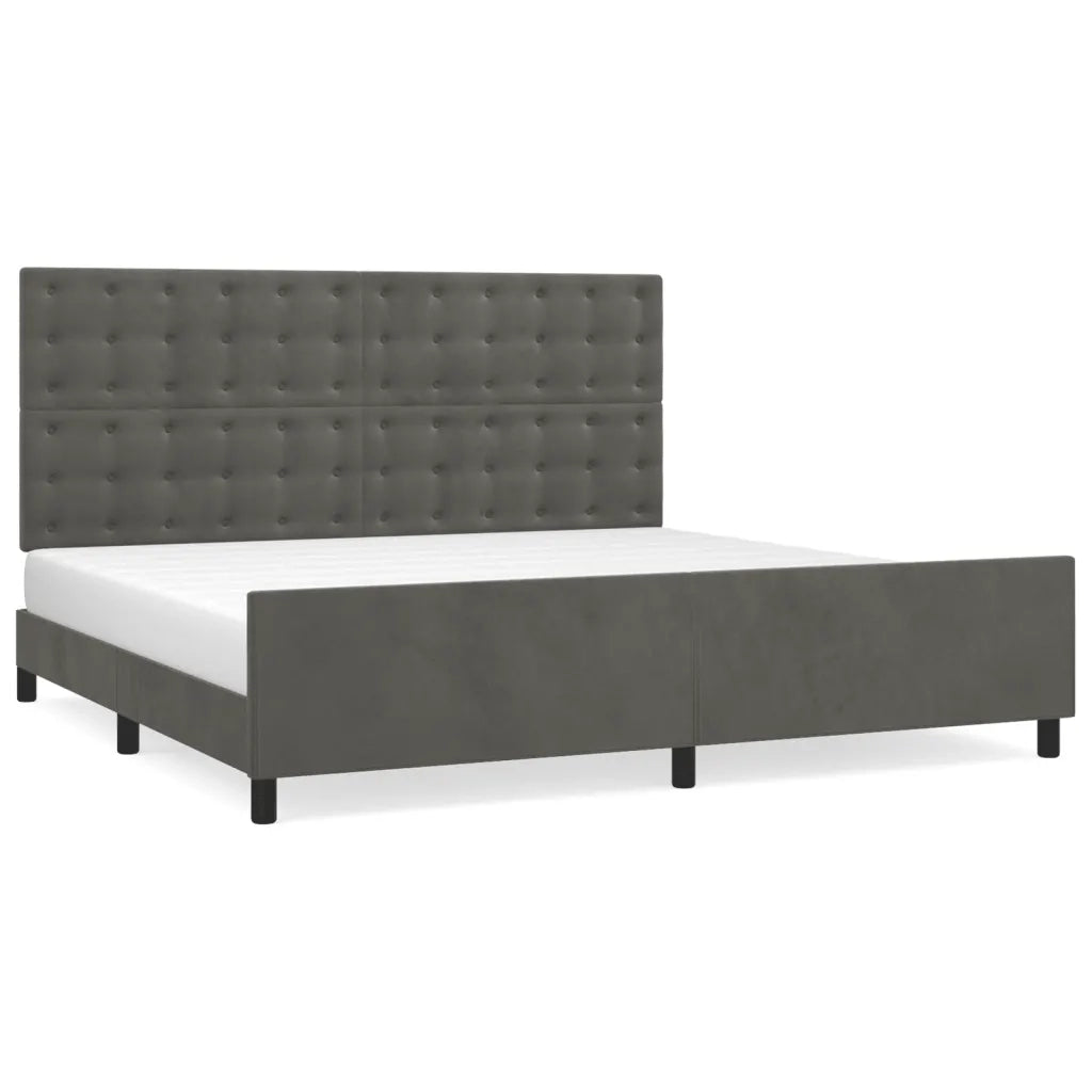 Giroletto senza Materasso Grigio Scuro 200x200 cm Velluto