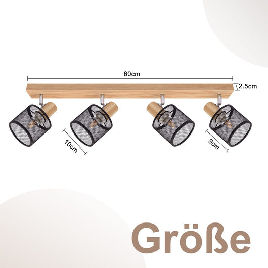 ZMH Faretto da soffitto neri 4 fiamme E14 moderni max 25W per soggiorno