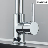 Bernd | Rubinetto cucina gastronomia restaurante cromato con molla|flessibile in acciaio inossidabile|Il miscelatore può essere Alta pressione 2 porte