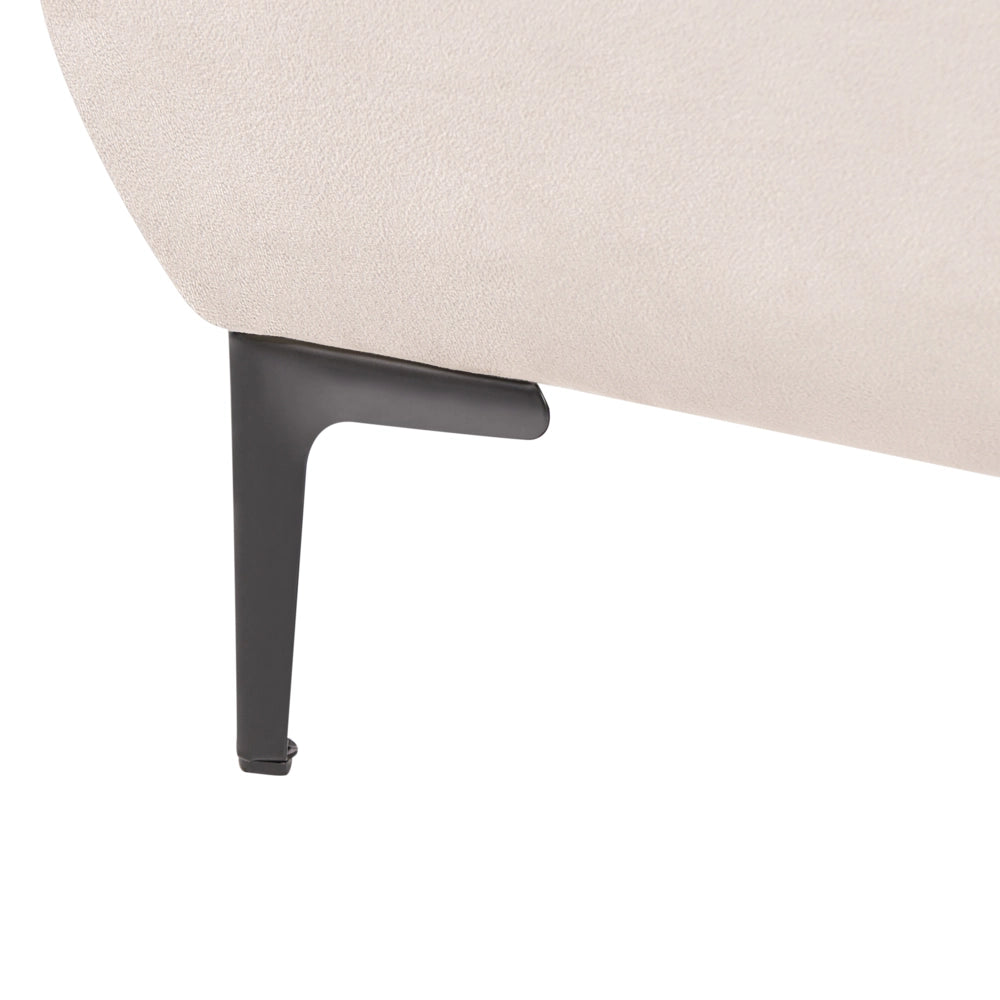 Letto matrimoniale con rete testiera in velluto beige chiaro gambe in metallo camera da letto 120 x 200 cm classica minimalista