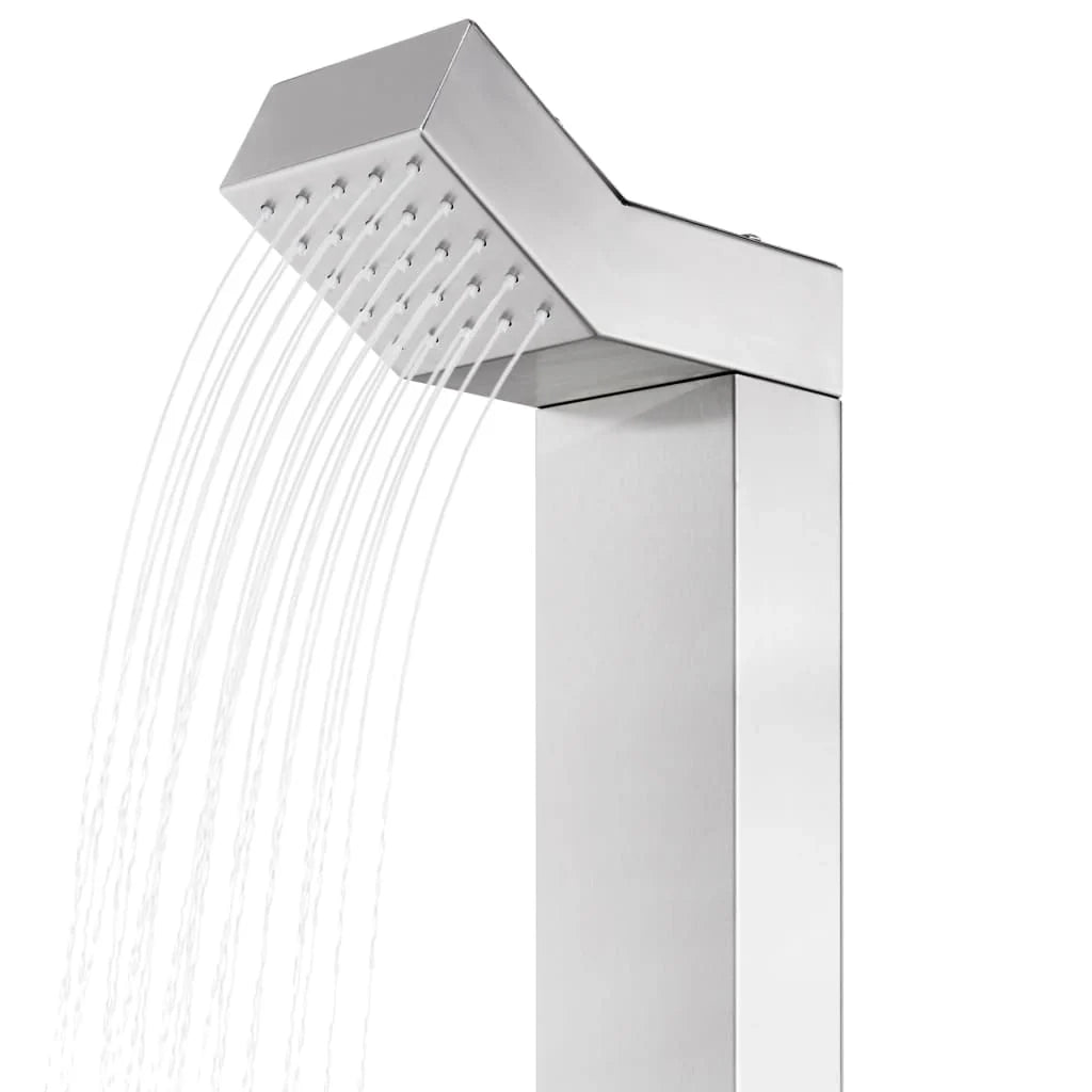 Doccia da giardino con base 225 cm acciaio inox marrone 02_0042052