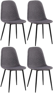 Set di 4 sedie Giverny grigio scuro,Tessuto