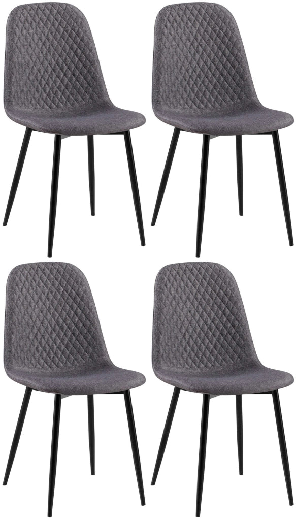 Set di 4 sedie Giverny grigio scuro,Tessuto