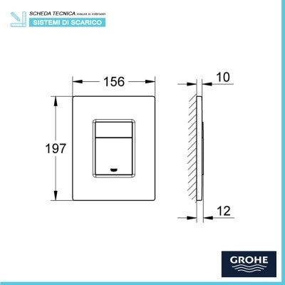 Sistema di scarico wc Grohe da incasso con placca bianca