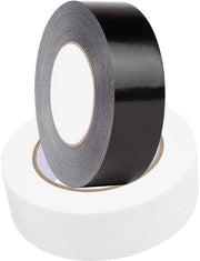 Pannello di Duct Tape 20 m x 20 mm - 2 Rotoli - Idrorepellente - Resistente - Adesivo Elevato - Nero/Bianco