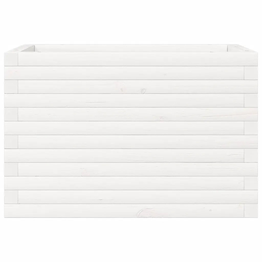 Fioriera da Giardino Bianca 70x40x45,5cm Legno Massello di Pino 847264