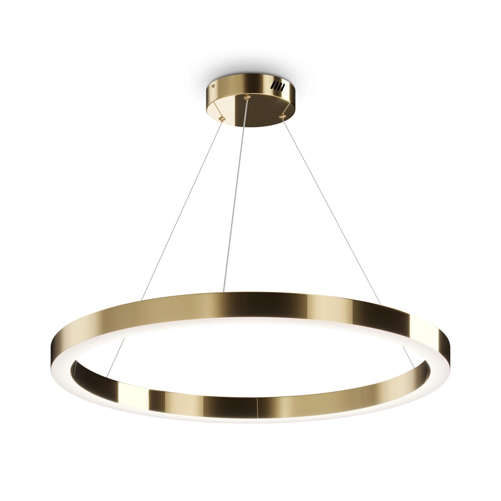 Lampadario A Sospensione Moderno Saturno Acciaio Ottone 1 Luce Led 60W