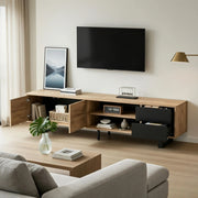 TV-Schrank Black+Natural 180 cm in Spanplatte