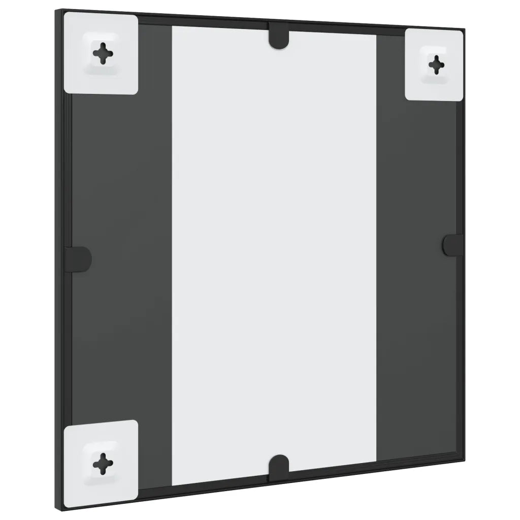 Specchio da Parete-Specchio a Muro-Specchio Decorativo Nero 40x40 cm Quadrato in Ferro