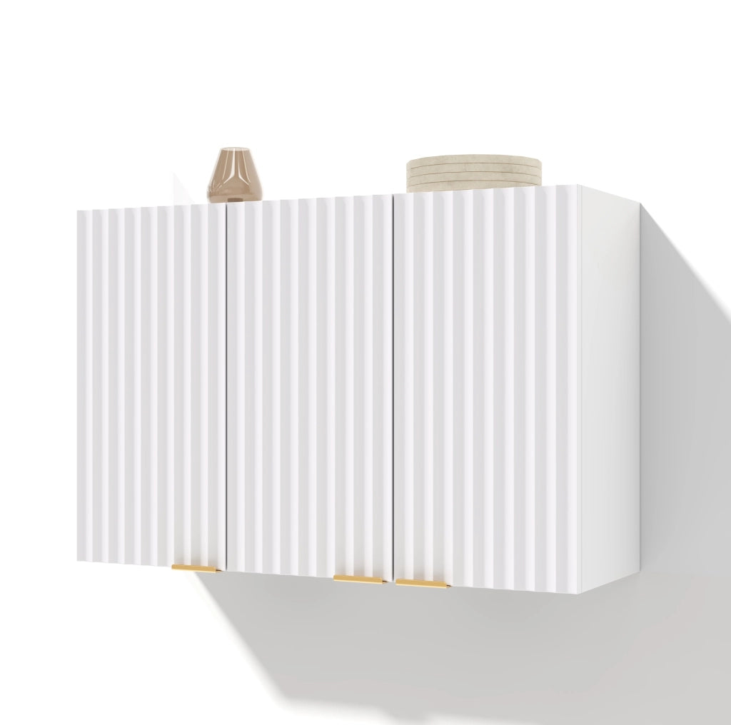 Pensile da parete con 3 ante; 90 x 29 x 60 cm; in MDF bianco