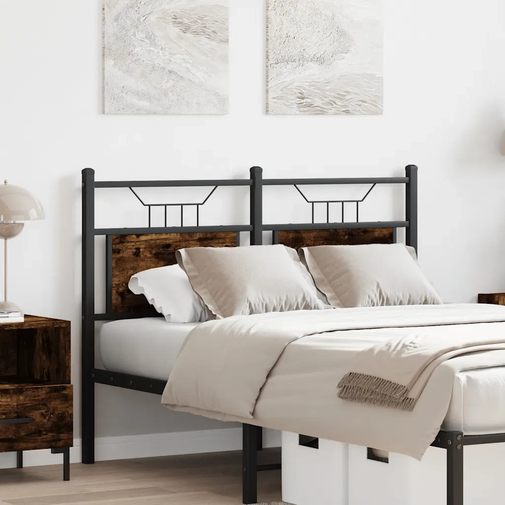 Testiera Rovere Fumo 120 cm in Legno Multistrato e Acciaio