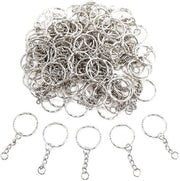 Sostegni per chiavi 100x - Metallo 25mm - Catena con Anello di Chiusura - Mini Anelli di Salita - Per Auto/Casa/Lavorazione - Materiale di Alta Qualità - Sostegni per Chiave
