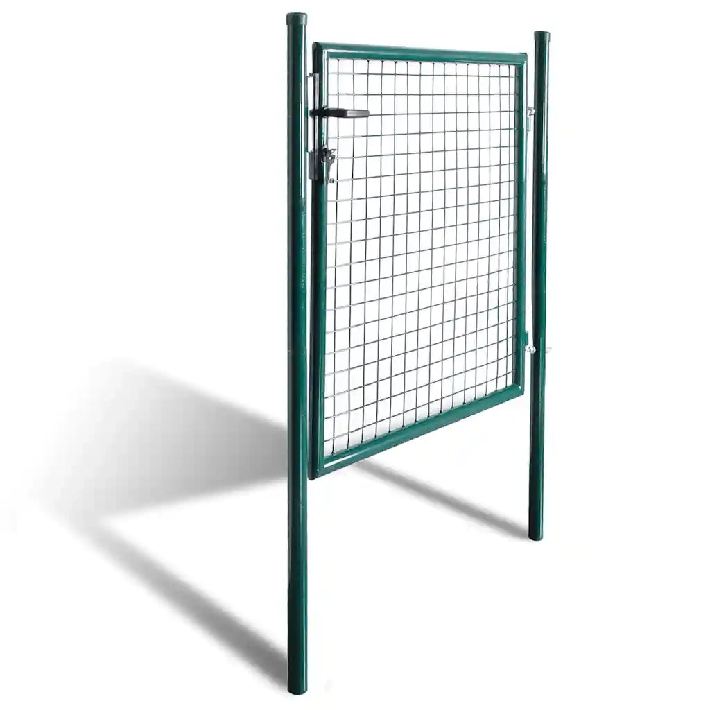 Cancello per Recinzione a una Porta 100x100 cm in Acciaio verniciato a Polvere 142030