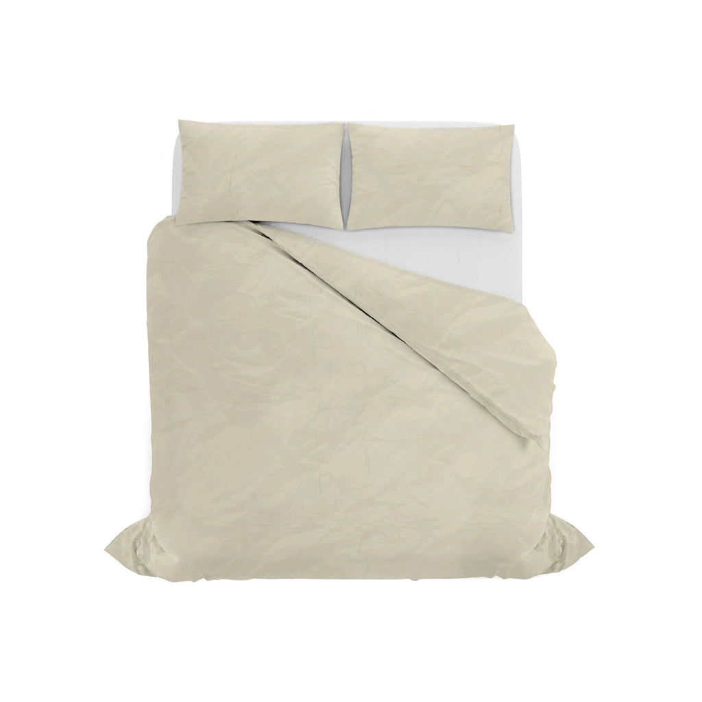Copripiumino Matrimoniale con Sacco e Federe Linea Water Washed Crema