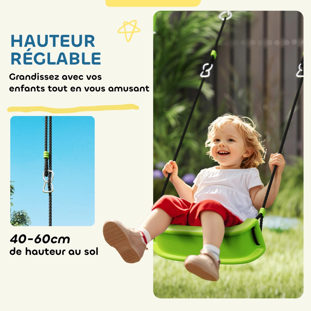 Altalena Porticato per Bambini 4 in 1 con Sedili, Cesto Basket e Porta Calcio ¨C zephmum ¨C 135 kg