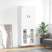 Credenza-Buffet-Armadio da cucina Bianca 69,5x34x180 cm in Legno Multistrato 508081