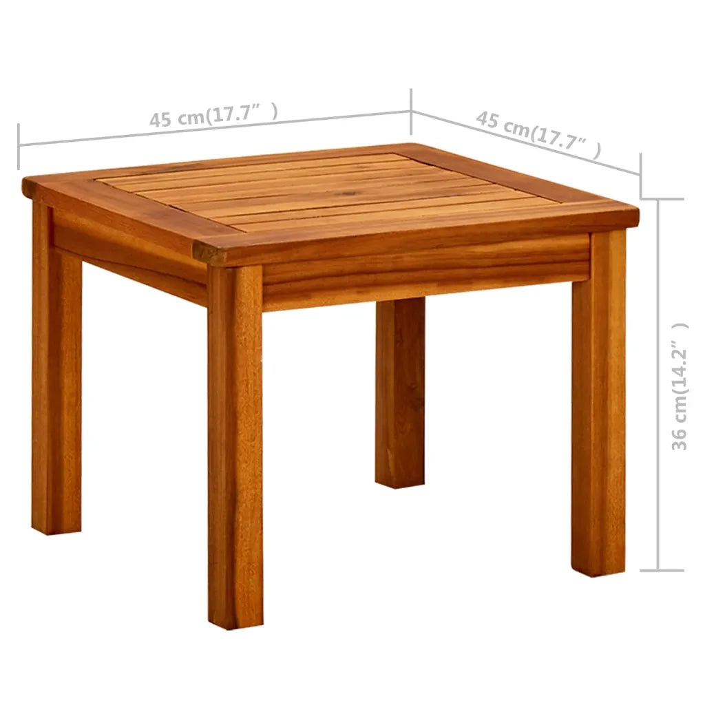 Tavolino da Giardino 45x45x36 cm in Legno Massello di Acacia 316394