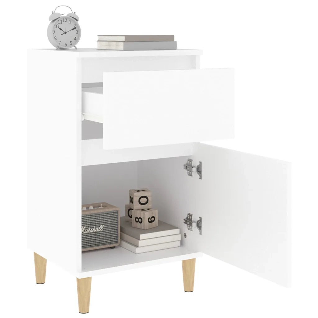 Comodini 2pz Bianchi 40x35x70 cm 819693