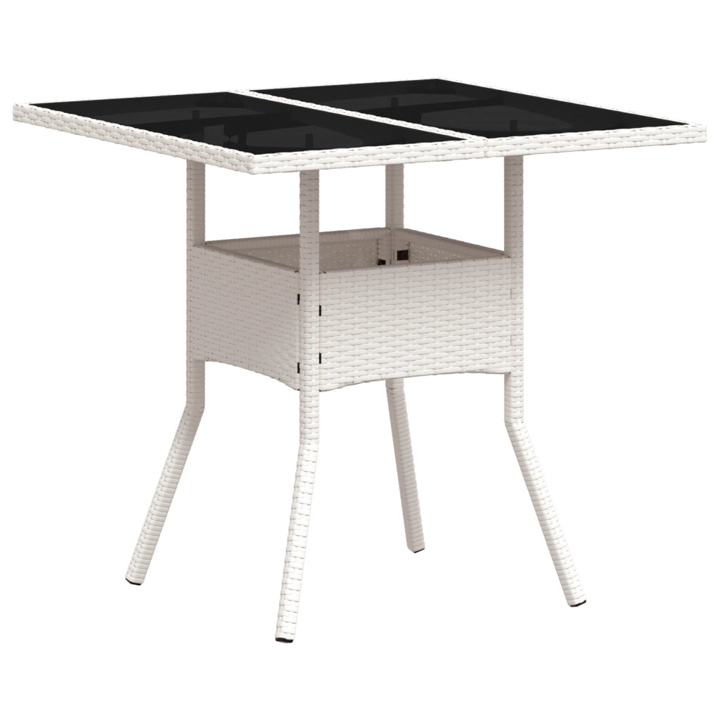 Set da Pranzo da Giardino 5 Pezzi Grigio Chiaro Rattan Poly