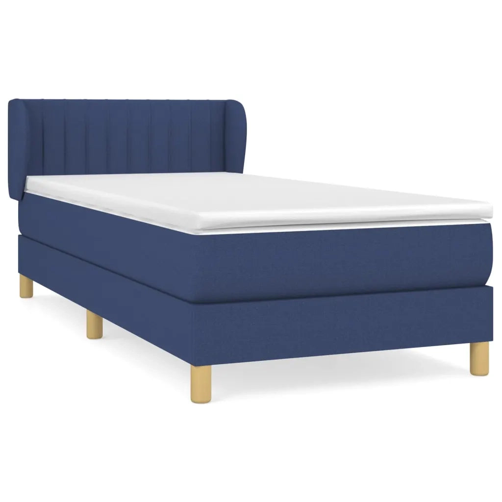 Giroletto a Molle con Materasso-Struttura Letto Blu 90x200 cm inTessuto 216249